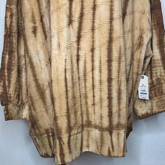 Terra & Sky size 3X Tan Tie-Dye Blouse - Picture 4 of 9